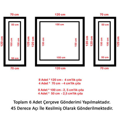 4cm ve 2,5 cm Boyanabilir Hazır Kesilmiş Duvar Çıtası Paketi 3'lü (120cm*70cm)